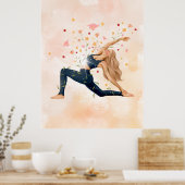 Yoga Pose Feminine Print Afbeelding Poster Wall Ar (Keuken)