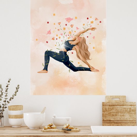 Yoga Pose Feminine Print Afbeelding Poster Wall Ar (Keuken)