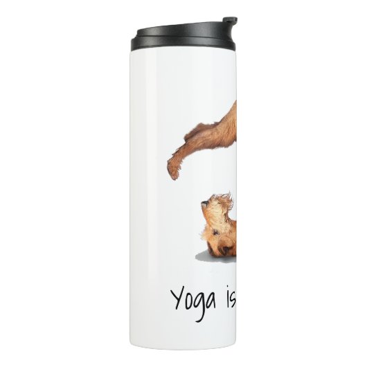 Yoga Pose Funny Dog Thermosbeker (Gedraaid links)