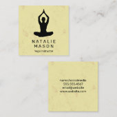 Yoga Pose | Gele textuur Vierkante Visitekaartje (Voorkant / Achterkant)