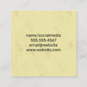 Yoga Pose | Gele textuur Vierkante Visitekaartje (Achterkant)