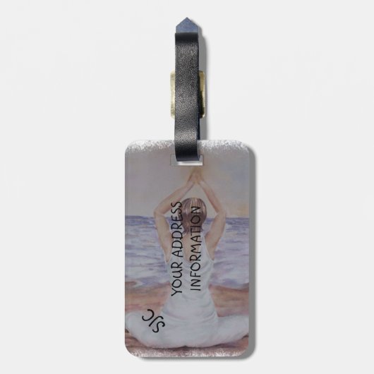 YOGA POSE GEPERSONALISEERD BAGAGELABEL (Achterkant verticaal)