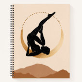 Yoga pose gold moon modern abstract bevroren poste notitieboek (Voorkant)