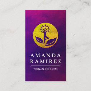 Yoga Pose Golden Logo Visitekaartje
