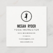 Yoga Pose Gray Texture Vierkante Visitekaartje (Achterkant)