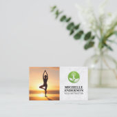 Yoga Pose in the Sun | Health Mindfulness Logo Visitekaartje (Staand voorkant)