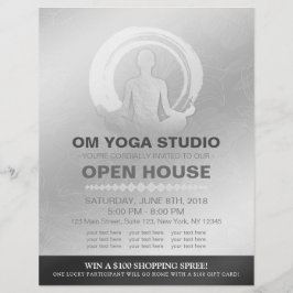 YOGA Pose Instructor Studio Open House ZEN Symbol Flyer