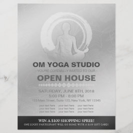 YOGA Pose Instructor Studio Open House ZEN Symbol Flyer