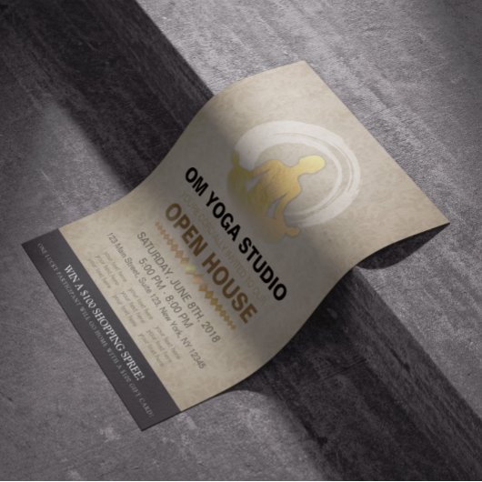 YOGA Pose Instructor Studio Open House ZEN Symbol Flyer