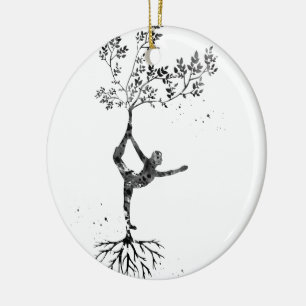 Yoga pose keramisch ornament