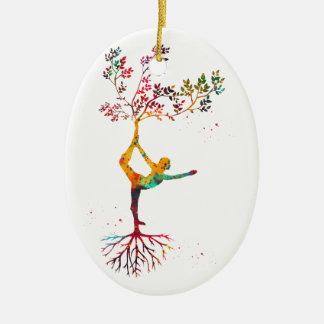 Yoga pose keramisch ornament