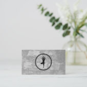 Yoga Pose Logo Grey Texture Visitekaartje (Staand voorkant)