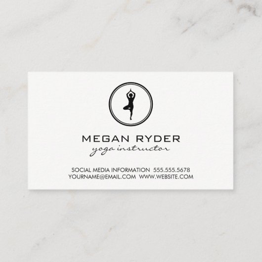 Yoga Pose Logo Grey Texture Visitekaartje (Achterkant)