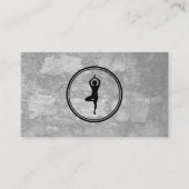 Yoga Pose Logo Grey Texture Visitekaartje (Voorkant)