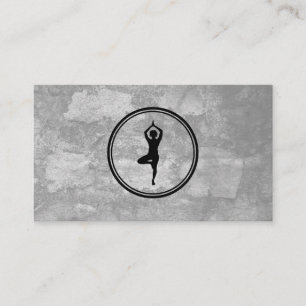 Yoga Pose Logo Grey Texture Visitekaartje