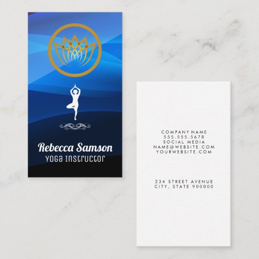 Yoga Pose Logo | Lotus Flower Visitekaartje (Voorkant / Achterkant)