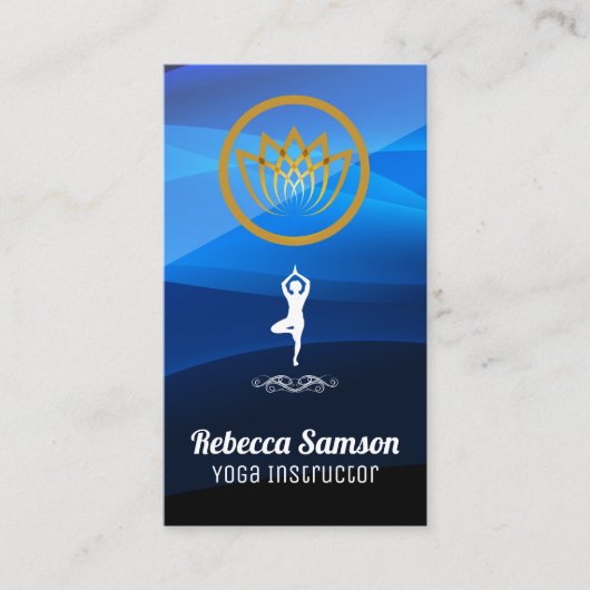 Yoga Pose Logo | Lotus Flower Visitekaartje (Voorkant)