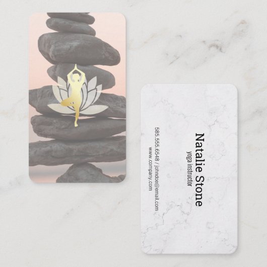 Yoga Pose | Lotus | gestapelde stonken Visitekaartje (Voorkant / Achterkant)