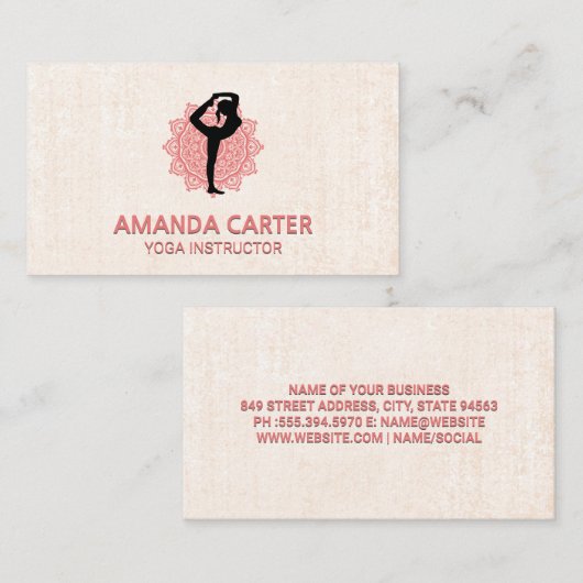 Yoga Pose | Mandala Pattern-Logo Visitekaartje (Voorkant / Achterkant)