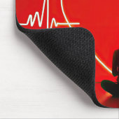 Yoga pose met hartslag lijnen muismat (Hoek)