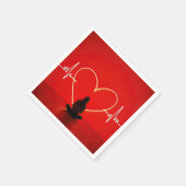 Yoga pose met hartslag lijnen servet (Hoek)