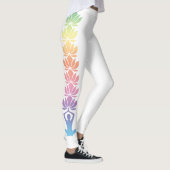 Yoga Pose Namaste Lotus Bloemen op Leggings (Rechts)