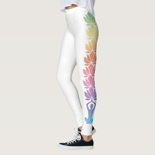 Yoga Pose Namaste Lotus Bloemen op Leggings (Links)