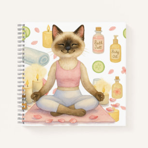 Yoga Pose Namaste voor Siamese kattenliefhebbers Notitieboek