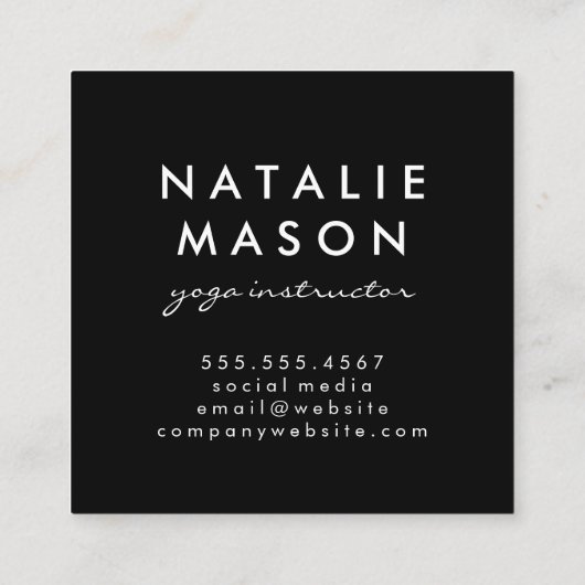 Yoga Pose Natuurlijke Patroon Vierkante Visitekaartje (Achterkant)