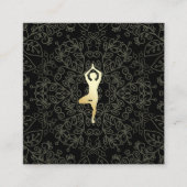 Yoga Pose Natuurlijke Patroon Vierkante Visitekaartje (Voorkant)