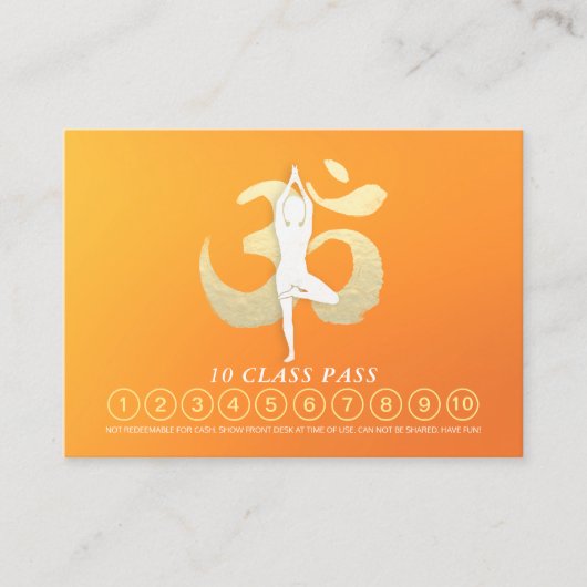 YOGA Pose OM Symbol Class Pass Loyalty Appointing Afsprakenkaartje (Voorkant)
