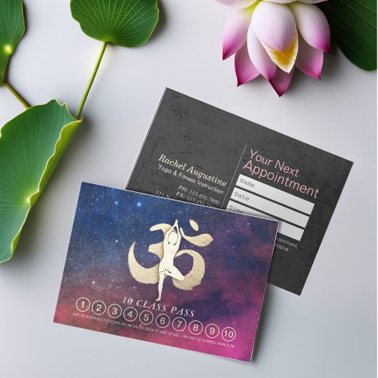 YOGA Pose OM Symbol Class Pass Loyalty Appointing Afsprakenkaartje