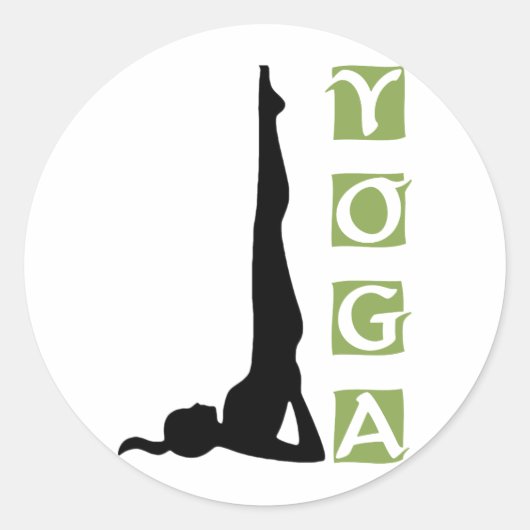 Yoga Pose omzetten Ronde Sticker (Voorkant)