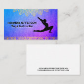 Yoga Pose | Paarse textuur | Tribale afdrukken Visitekaartje (Voorkant / Achterkant)