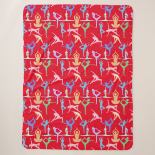 Yoga Pose Pastel Patroon 01.bx4 Rood BG Sherpa Deken