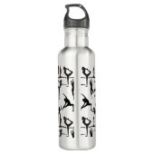 Yoga pose patroon 01.w BG Waterfles (Achterkant)