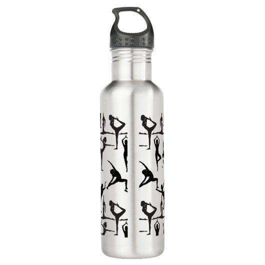 Yoga pose patroon 01.w BG Waterfles (Achterkant)