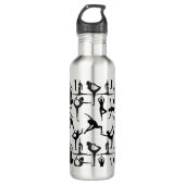 Yoga pose patroon 01.w BG Waterfles (Voorkant)