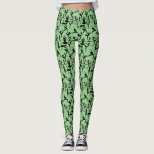 Yoga pose patroon 01.wx4.Green GB Leggings