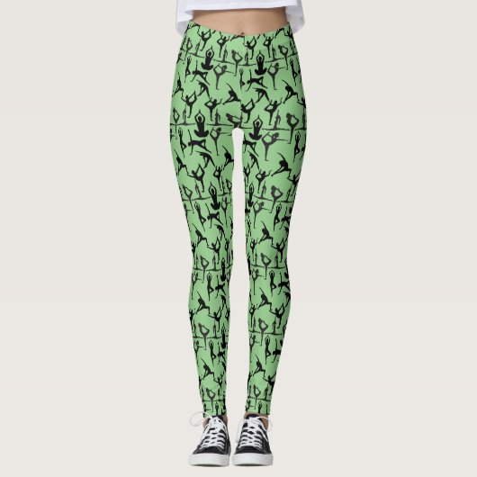 Yoga pose patroon 01.wx4.Green GB Leggings (Voorkant)