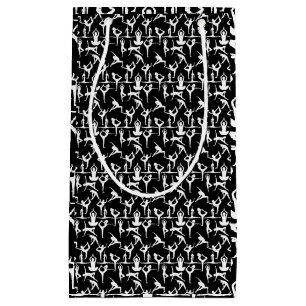 Yoga pose patroonpatroon 01.bx4.Black BG Klein Cadeauzakje