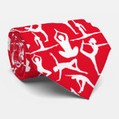Yoga pose patroonpatroon 01.bx4.Red BG Stropdas (Opgerold)