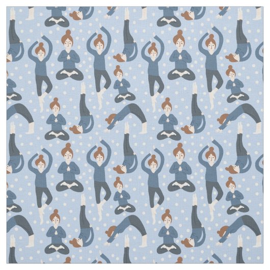 Yoga Pose Pattern Stof (Swatch)
