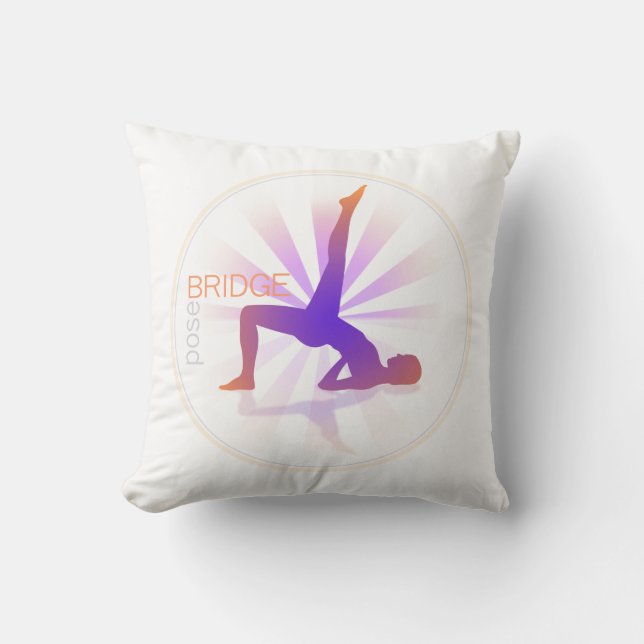 Yoga Pose Pillow (brug pose) Kussen (Voorkant)