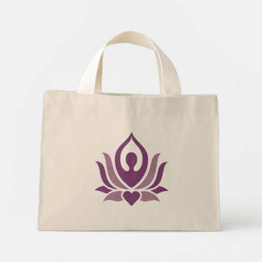 Yoga pose print small canvas tas (Achterkant)