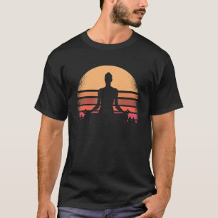 Yoga Pose Retro Meditation 80s  Fitness Fle T-shirt