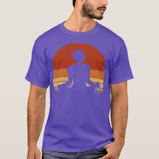 Yoga Pose Retro Sunset 17 T-shirt