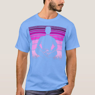 Yoga Pose Retro Sunset 21 T-shirt