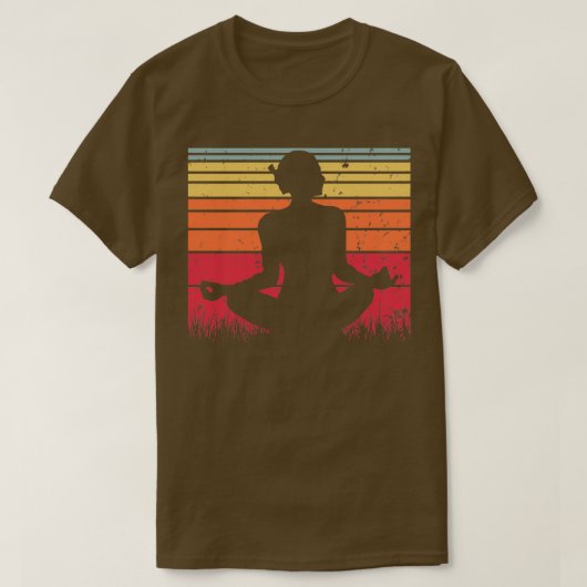Yoga Pose Retro  Sunset 26 T-shirt (Design voorkant)