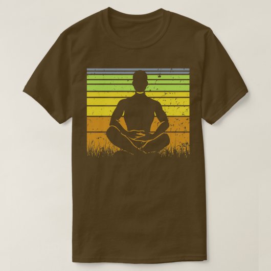 Yoga Pose Retro Sunset 9 T-shirt (Design voorkant)